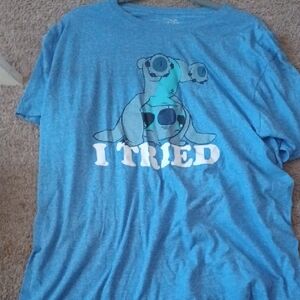 Blue Graphic T-Shirt with Cartoon Print